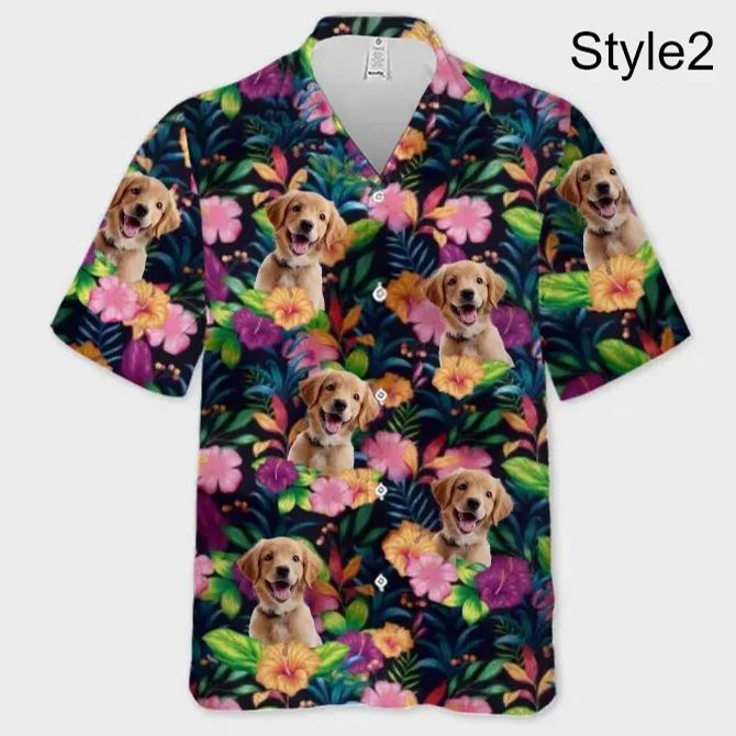 Custom Photo It's Summer & Time For Wandering - Dog & Cat Personalized Custom Unisex Tropical Hawaiian Aloha Shirt - Summer Vacation Gift, Gift For Pet Owners, Pet Lovers