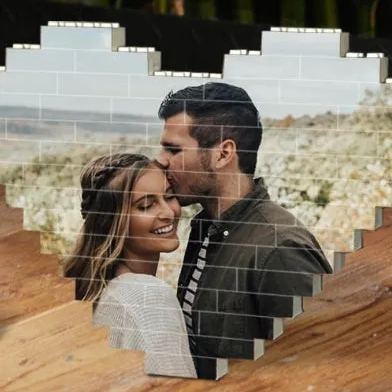 Personalized Heart Photo Block Puzzle Building Brick Anniversary Birthday Valentine's Day Gift Ideas