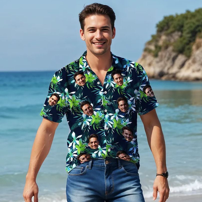 Emerald Blossom - Custom Men Hawaiian Shirts - Get Photo Blanket