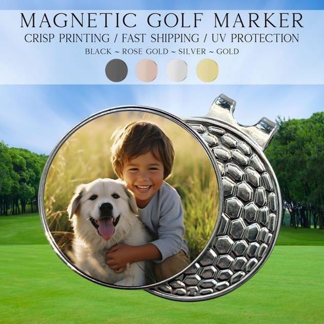 Photo Golf Marker, Golf Marker and Clip Set, Custom Golf Gifts For Her, Custom Golf Marker, Golfing Accessory, Personalized Golf Marker - Get Photo Blanket