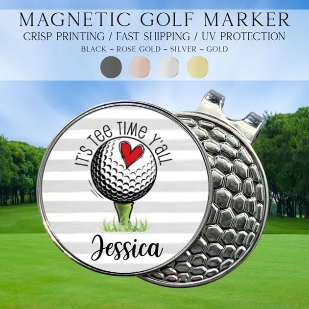 Personalized Preppy Floral Golf Marker, Golf Marker and Clip Set, Custom Golf Gifts For Her, Custom Golf Marker, Golfing Accessory - Get Photo Blanket