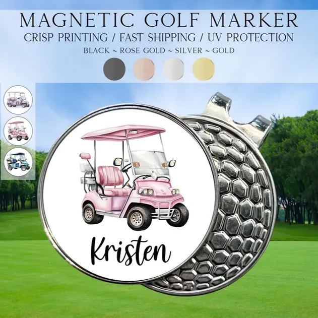 Personalized Preppy Floral Golf Marker, Golf Marker and Clip Set, Custom Golf Gifts For Her, Custom Golf Marker, Golfing Accessory - Get Photo Blanket