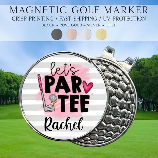 Personalized Preppy Floral Golf Marker, Golf Marker and Clip Set, Custom Golf Gifts For Her, Custom Golf Marker, Golfing Accessory - Get Photo Blanket