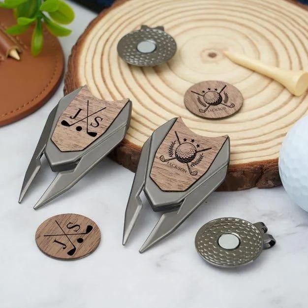 Personalized Groomsmen Golf Sets, Custom Divot Tool, Golfers Gifts, Engraved Golf Ball Marker Set, Golf Turf Tools, Groomsman Proposal Gifts - Get Photo Blanket