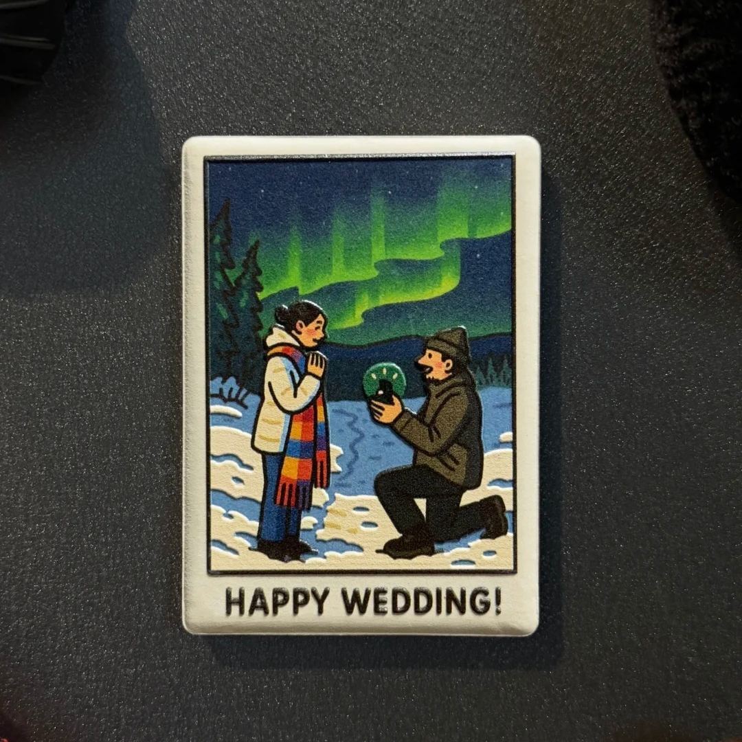 Custom Illustrated Fridge Magnet Personalized Photo to Illustration with 3D Effect Unique Gift for Anniversary, Birthday, or Travel Memories - Get Photo Blanket