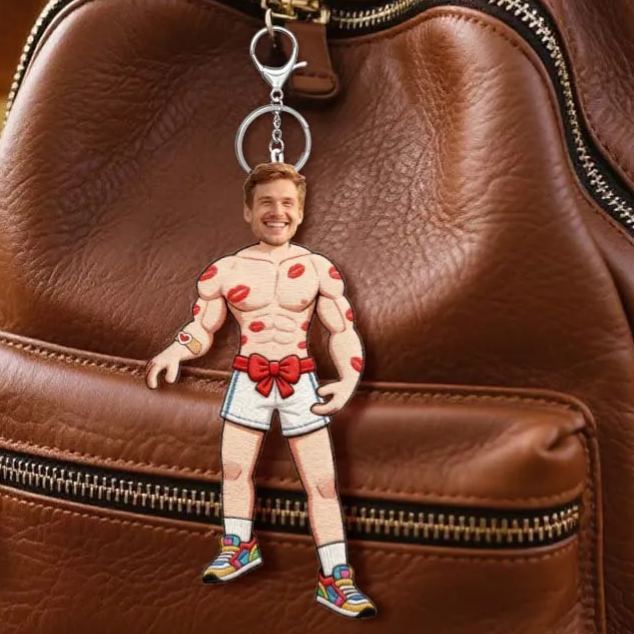 Custom Face Wire-Frame Doll Keychain/Doll WIth Text Personalized Casual Outfit Mini Figure - Get Photo Blanket