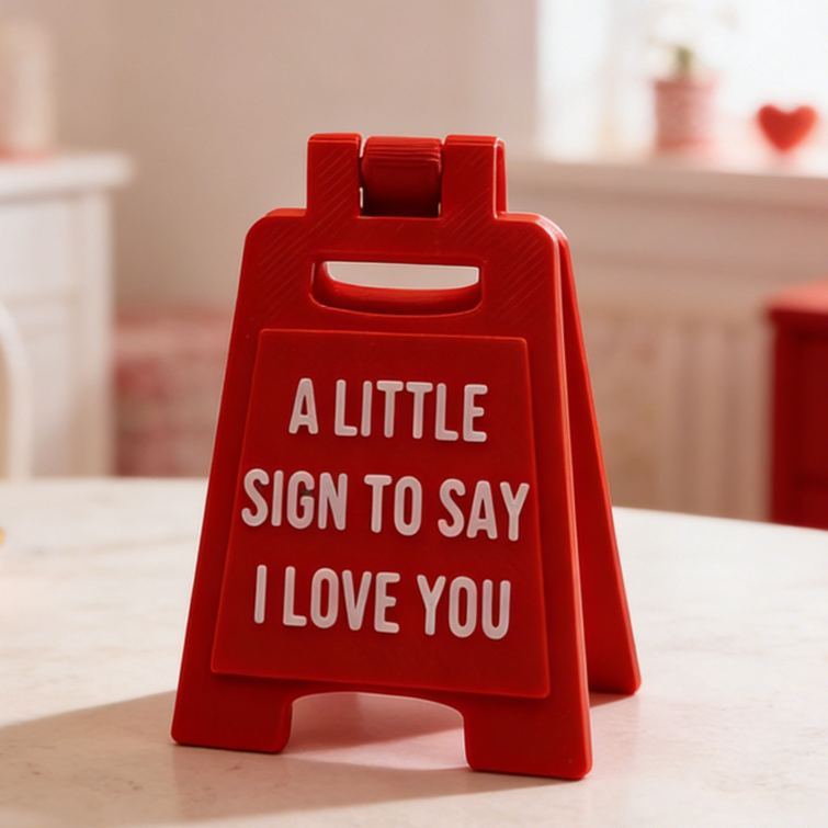 Personalized Girlfriend A Little Sign To Say I Love You Mini Love Sign Custom Multiple Colors 3D Printed A-frame Sign Valentine's Day Gift for Her - Get Photo Blanket