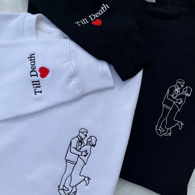 Custom Embroidered Sweatshirt – Personalized Sexy Portrait Gift for Him