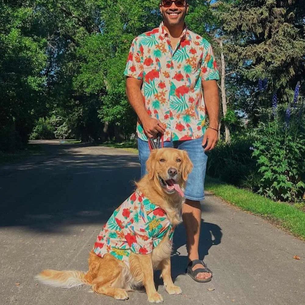 Custom Pet and Owner Matching Hawaiian Shirt Set – Personalized Photo Tropical Outfits for Dogs, Cats, and Humans