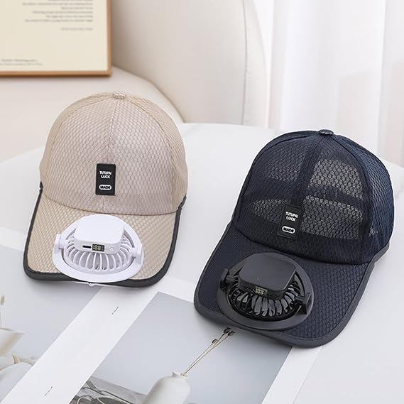 Solar Fan Cap,2026 Summer Breathable Mesh with Solar Charging Fan , Sun Protection Baseball Cap Golf Hat for Hiking,Travel