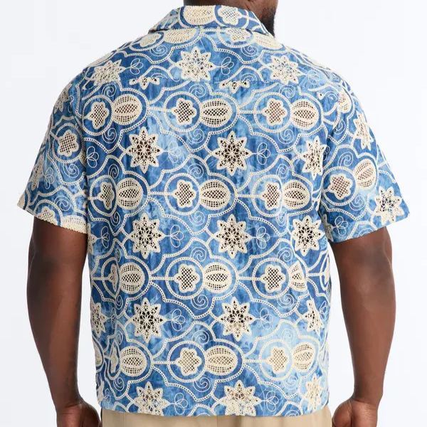 Men's Hawaiian Floral Shirt – Relaxed Fit Tropical Button Up for Beach & Vacation