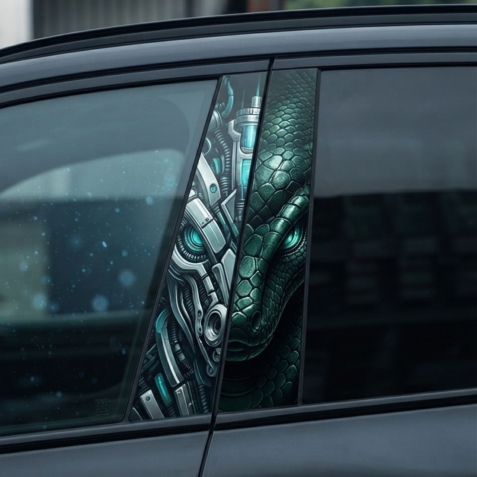 Universal Car Pillar Wrap & Rear Window Vinyl Decal – Custom Decorative Sticker