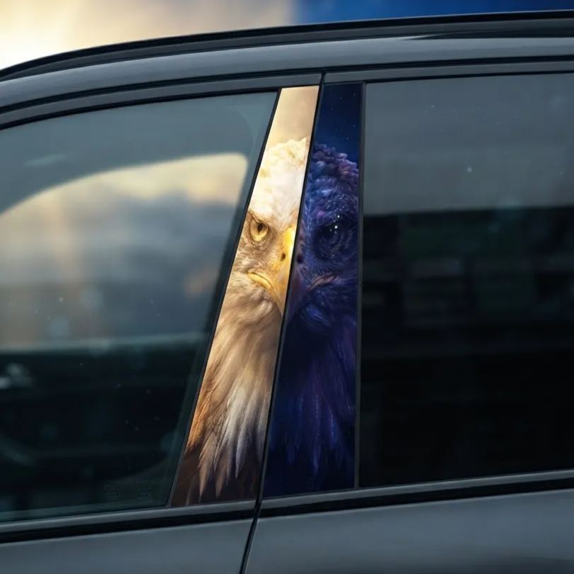 Universal Car Pillar Wrap & Rear Window Vinyl Decal – Custom Decorative Sticker
