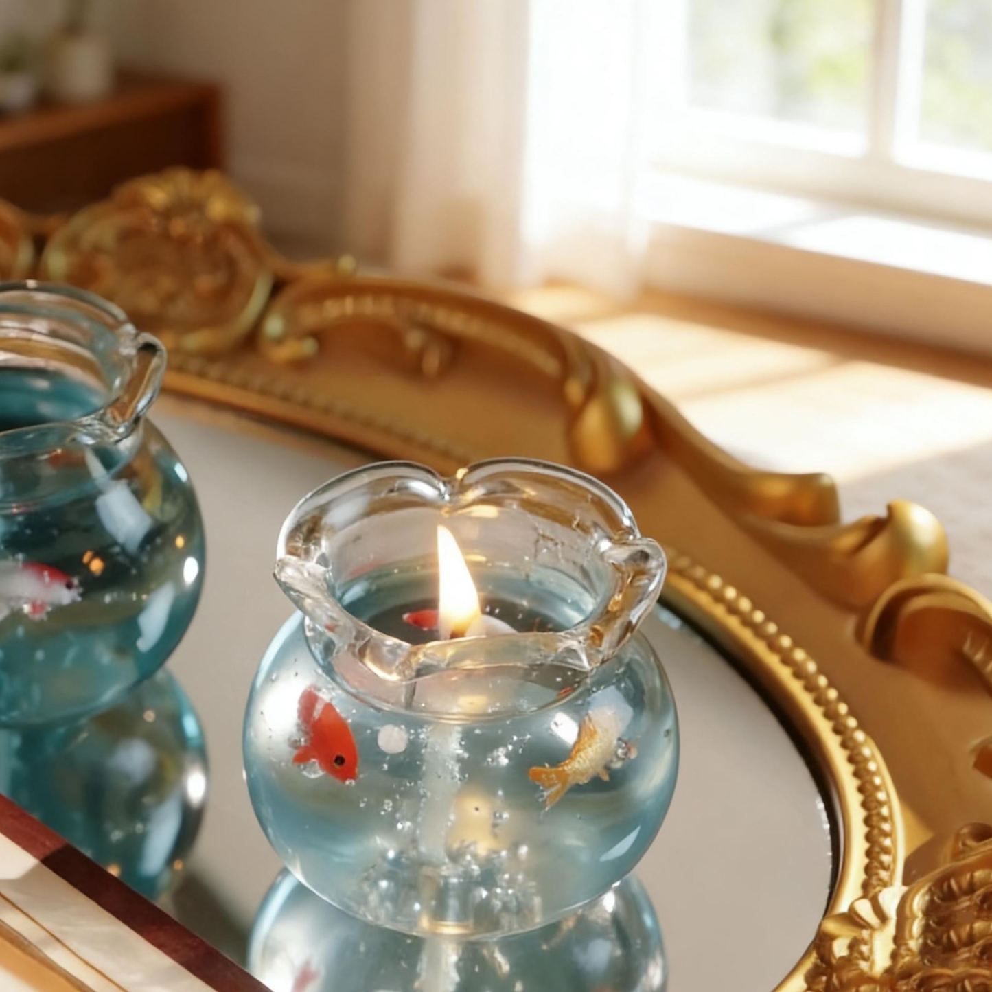 Handmade Fish Tank Candle, Home Decor, Fish Tank Scented Candle, Handmade Glass Aromatherapy, Ocean Aromatherapy Gift,
