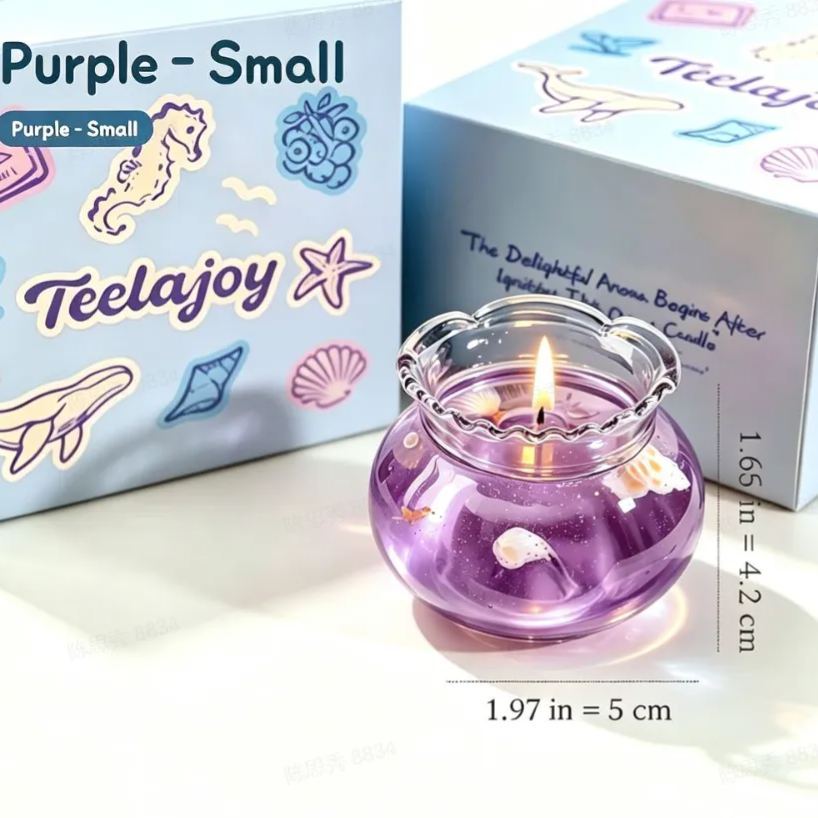 Handmade Fish Tank Candle, Home Decor, Fish Tank Scented Candle, Handmade Glass Aromatherapy, Ocean Aromatherapy Gift，Everyday Gifts to Relax your Body and Mind