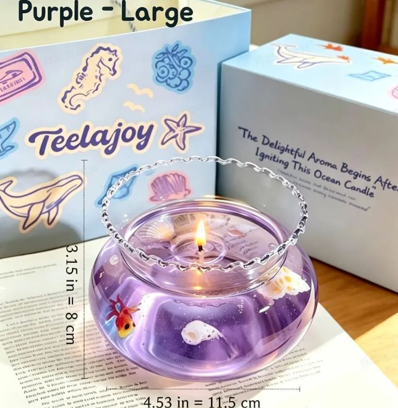 Handmade Fish Tank Candle, Home Decor, Fish Tank Scented Candle, Handmade Glass Aromatherapy, Ocean Aromatherapy Gift，Everyday Gifts to Relax your Body and Mind