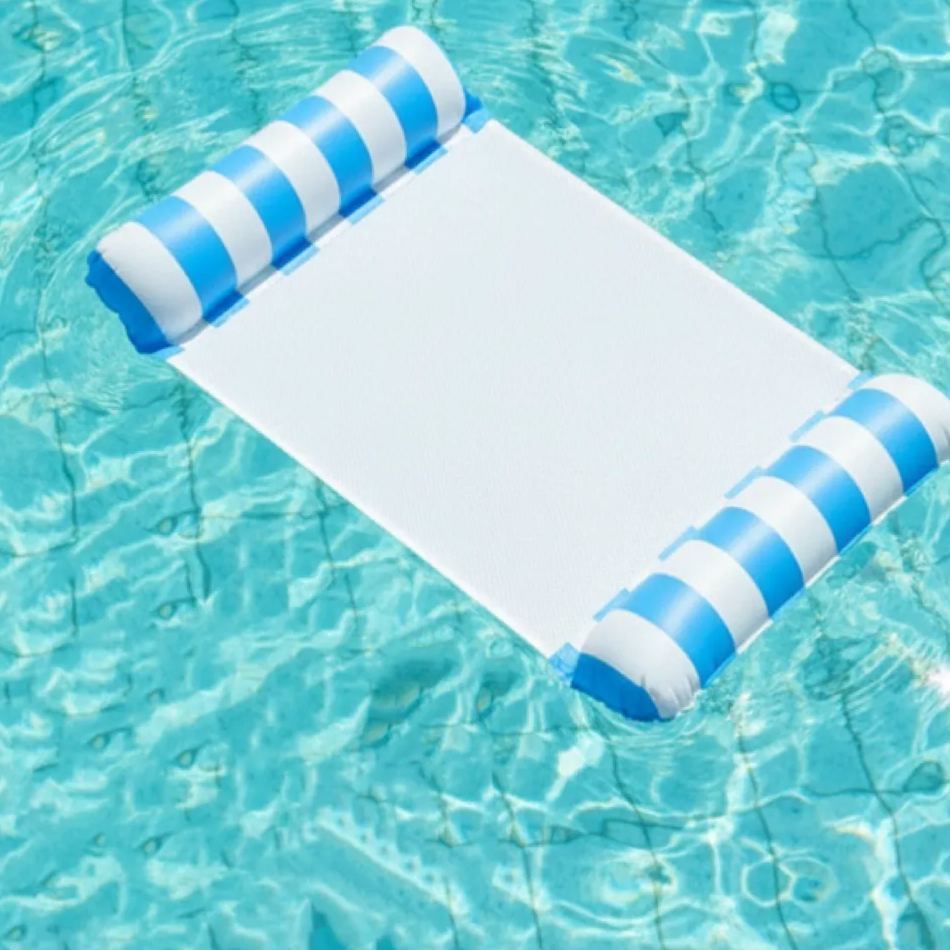 Lazy floating hammock for the water, leisure floating mat for pools and lakes, portable inflatable water sofa, fun for both kids and seniors, a top pick for summer vacations