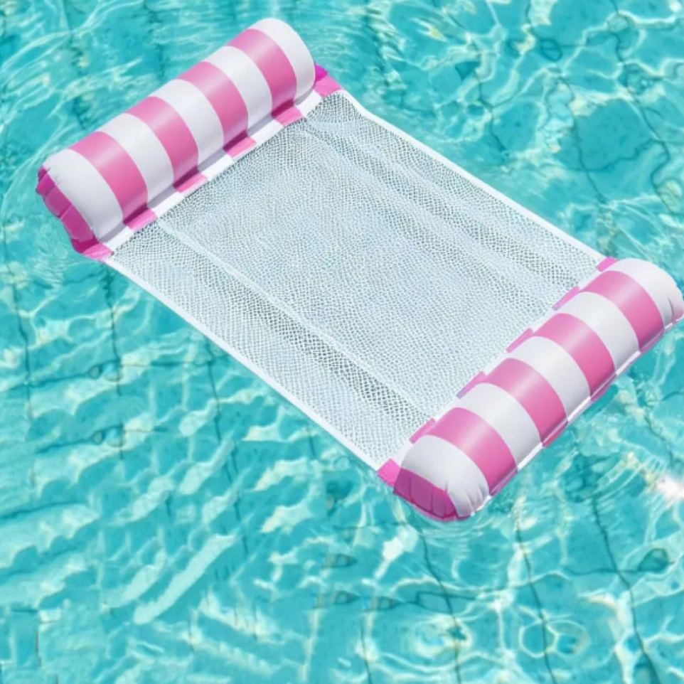Lazy floating hammock for the water, leisure floating mat for pools and lakes, portable inflatable water sofa, fun for both kids and seniors, a top pick for summer vacations