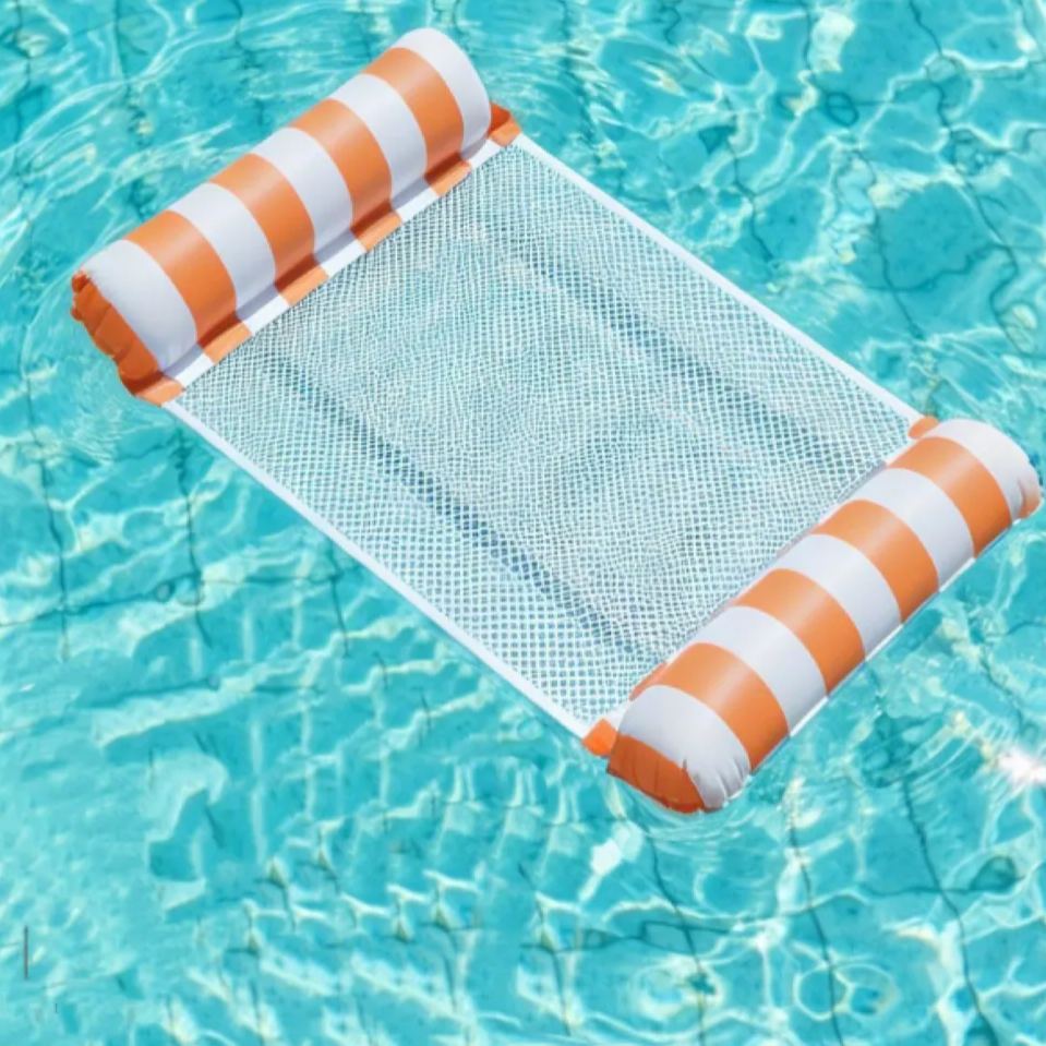 Lazy floating hammock for the water, leisure floating mat for pools and lakes, portable inflatable water sofa, fun for both kids and seniors, a top pick for summer vacations