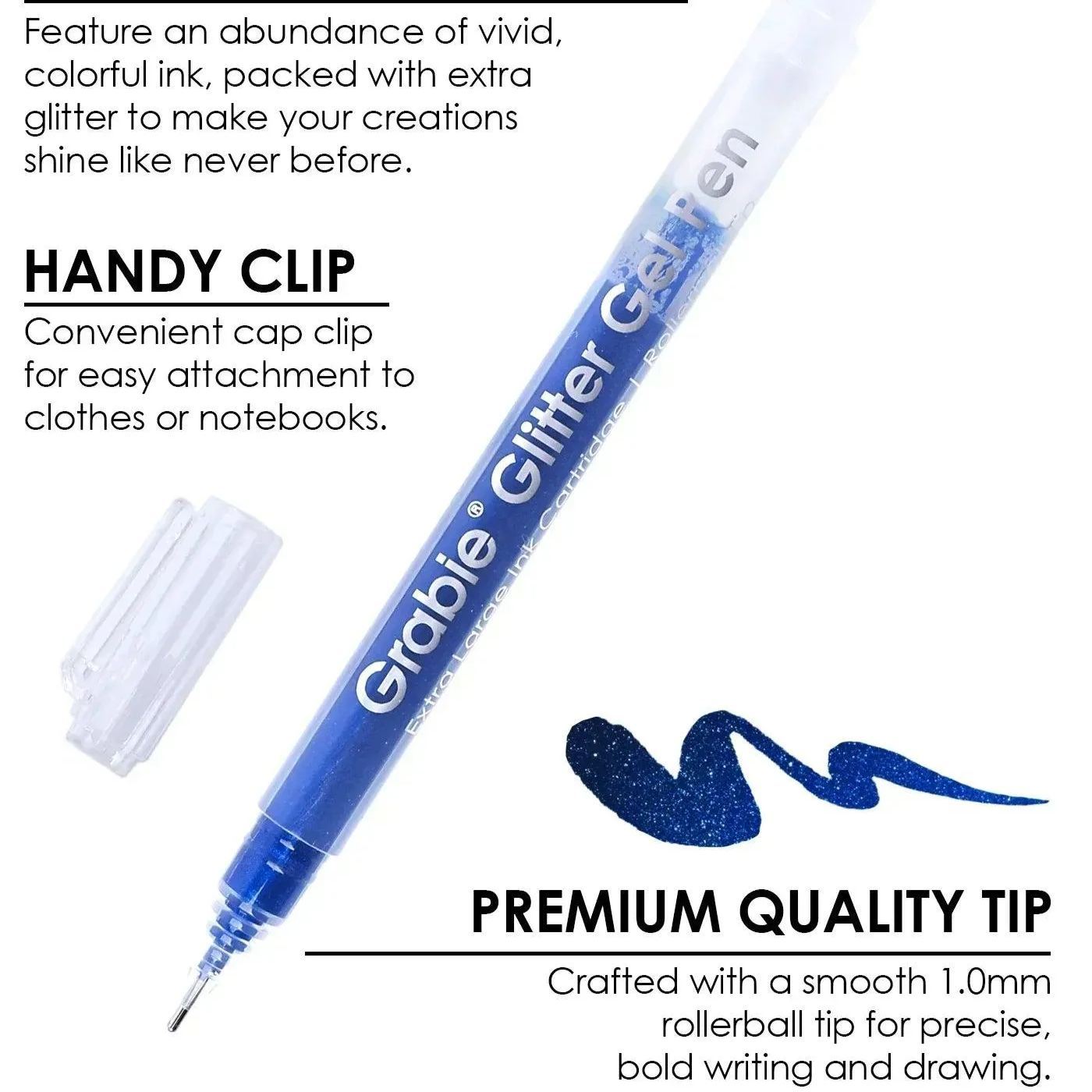 Jumbo Iridescent Glitter Gel Ink Pen Set Unleash your creativity with this high-capacity set for writing and coloring