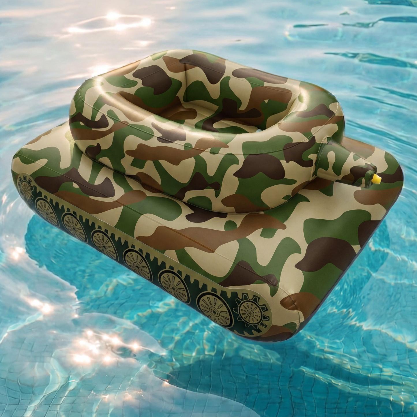 Inflatable Flag Pool Tank with Water Cannon – Giant Patriotic Swimming Pool Float for Adults & Kids