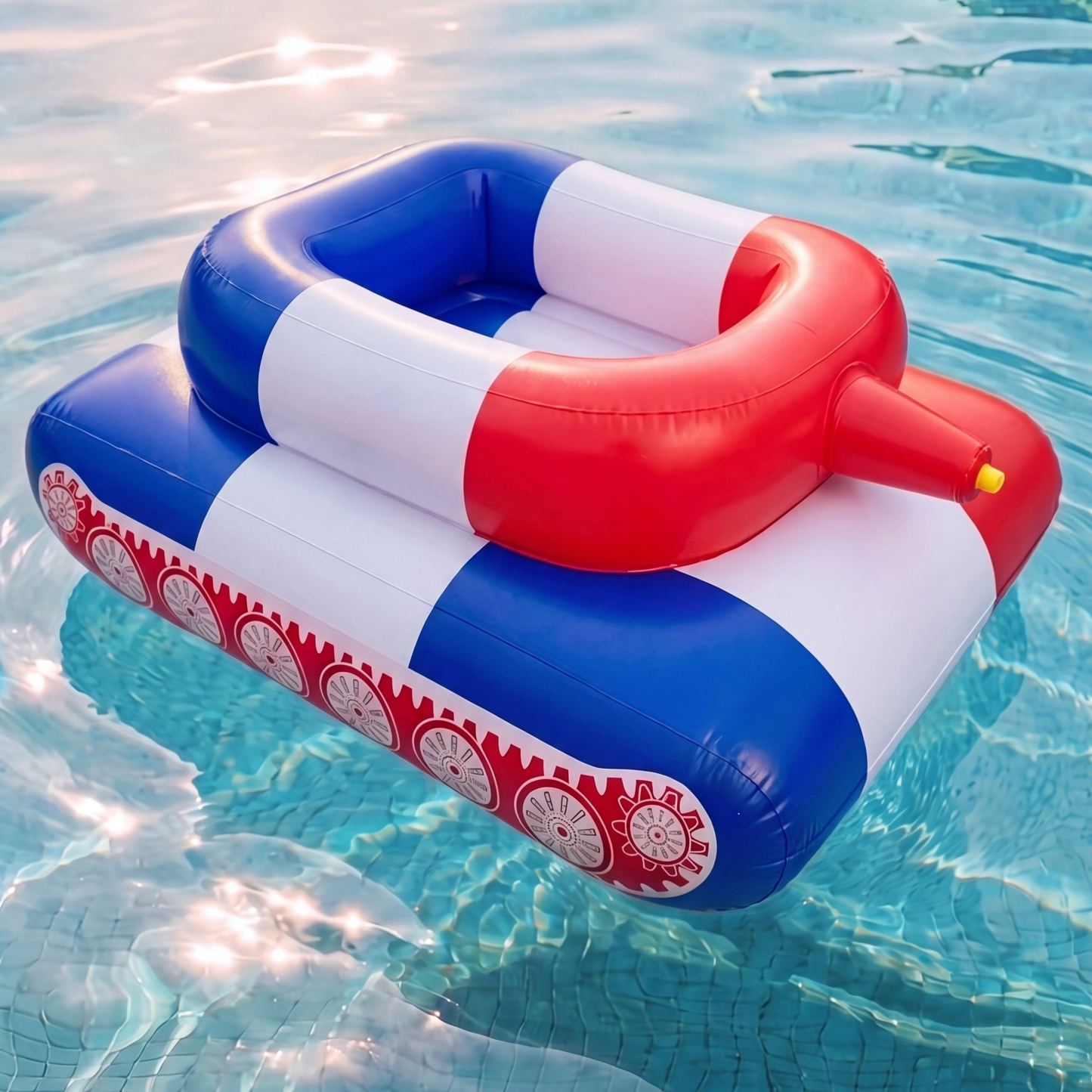Inflatable Flag Pool Tank with Water Cannon – Giant Patriotic Swimming Pool Float for Adults & Kids