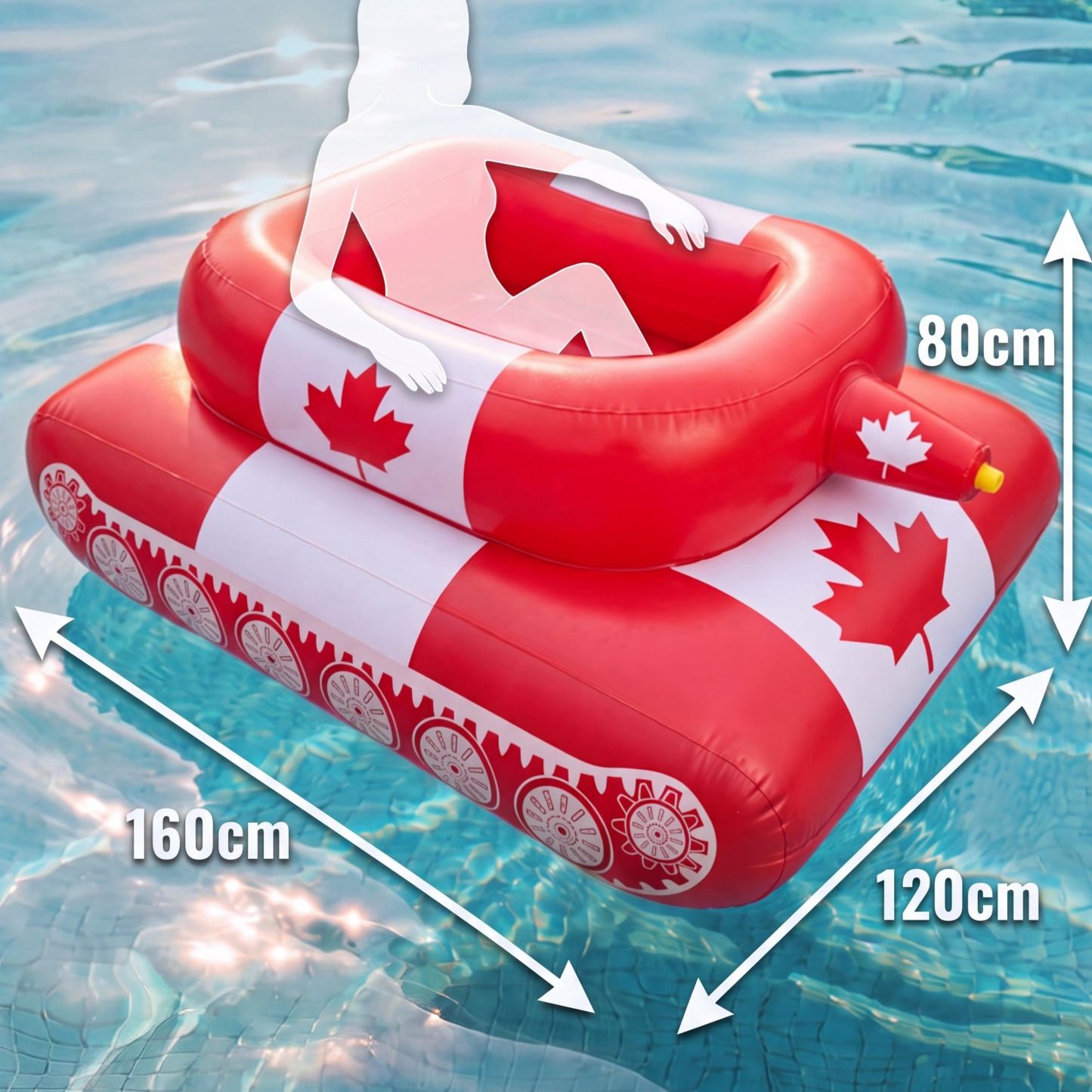 Inflatable Flag Pool Tank with Water Cannon – Giant Patriotic Swimming Pool Float for Adults & Kids