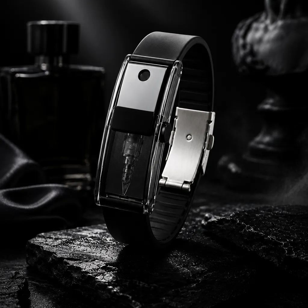 Wearable Refillable Perfume Spray Bracelet – 2.5ml Portable Cologne Atomizer Bangle with Silicone Adjustable Strap & Anti-Leak UV Protection