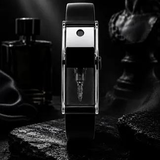 Wearable Refillable Perfume Spray Bracelet – 2.5ml Portable Cologne Atomizer Bangle with Silicone Adjustable Strap & Anti-Leak UV Protection