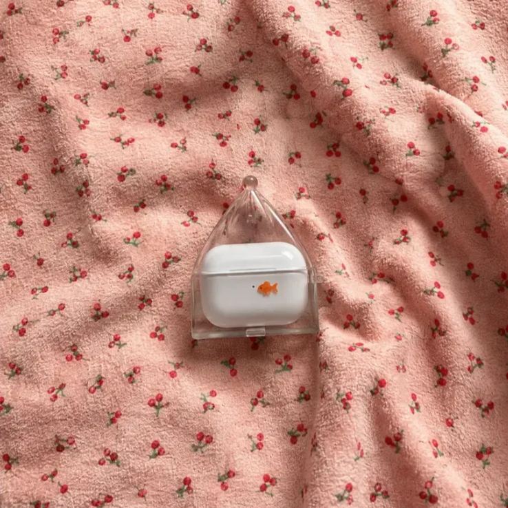 Lovely Cartoon AirPods Case, Fluffy Blue Elephant / Clear Goldfish Bag Earphone Cover, Sweet Gift For Teen Girls