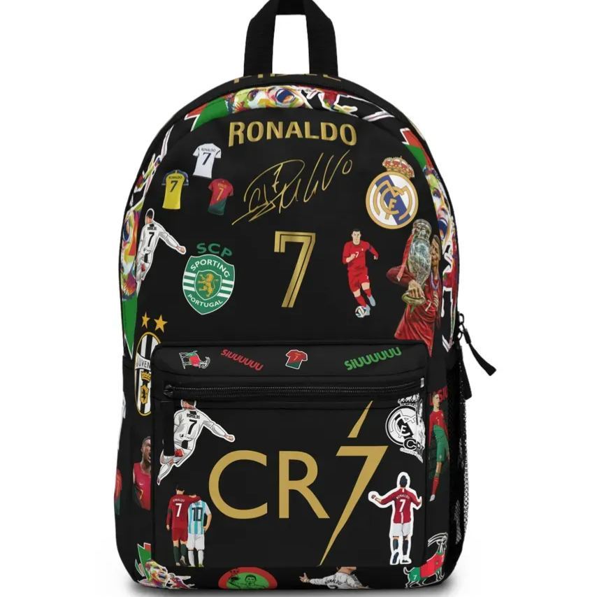 Custom Ronaldo Soccer Backpack: Personalized Sports Fan School Bag