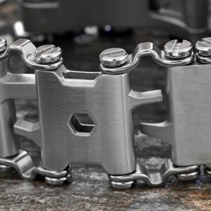 29-in-1 Wearable Multitool Bracelet – Stainless Steel Tactical Utility Link Bracelet Compatible with Watches, Everyday Carry