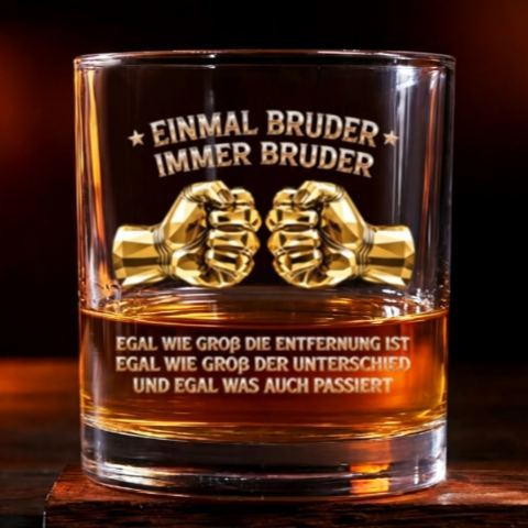 [3D Printing Effect] Once a Brother Always a Brother - Engraved Brother Whiskey Glass