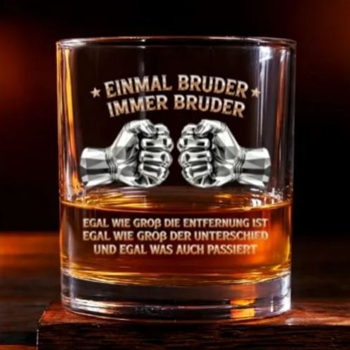 [3D Printing Effect] Once a Brother Always a Brother - Engraved Brother Whiskey Glass