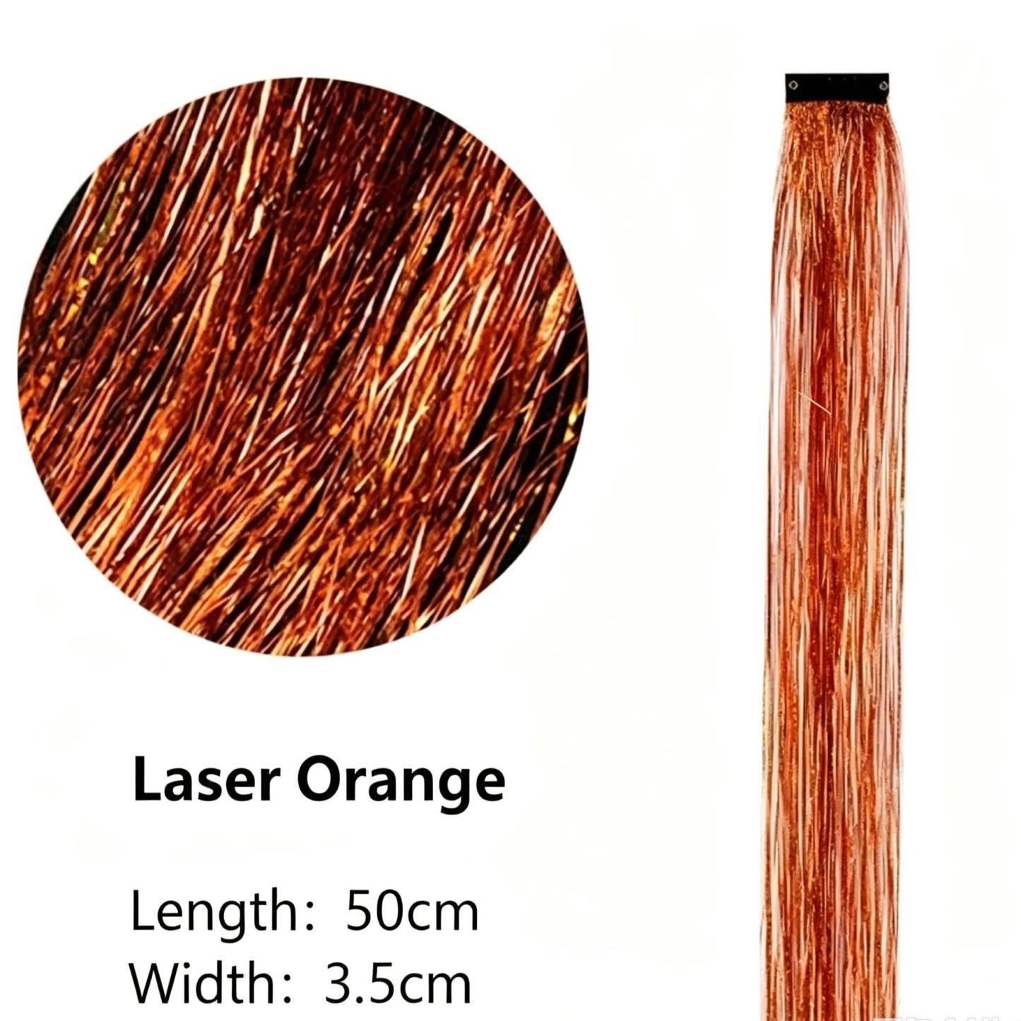 Holographic Glitter Hair Extensions - Clip-in Tinsel Hair Highlights for Party & Festival （10 pieces）