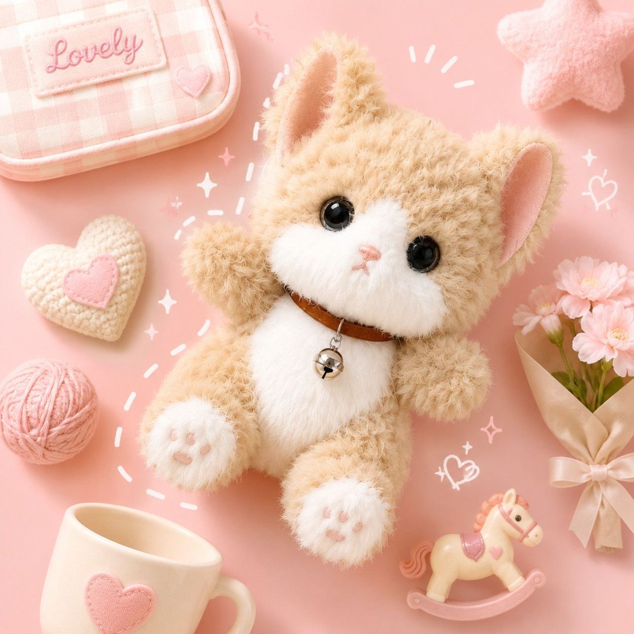 Personalized Pocket Hug Mini Plush Animal Gift Box——Single cat doll