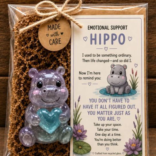 Emotional Sea Glass Support Animal Gift Set – A Meaningful Little Reminder That You Matter