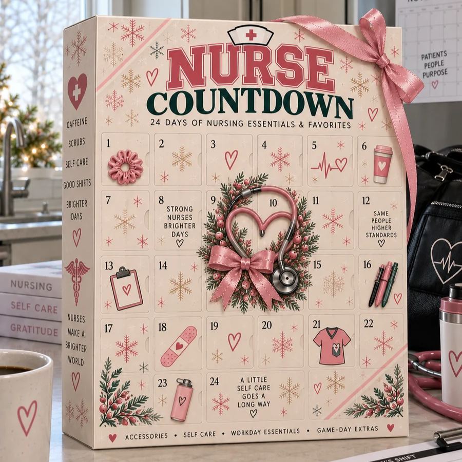 Nurse Advent Calendar - 24-Day Christmas Gift for Nurses with Nursing-Themed Acrylic Keychains