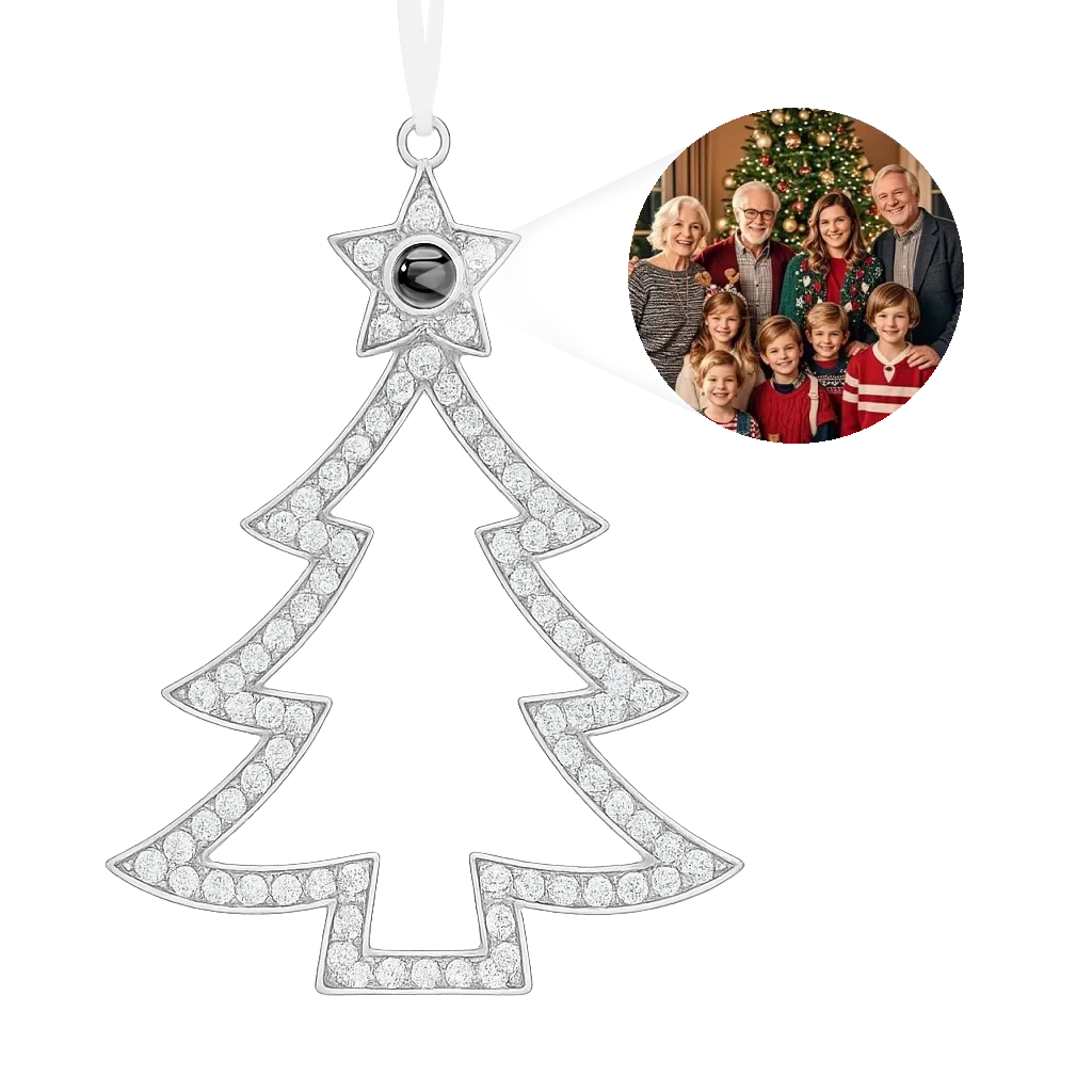 Personalized Pink Snowflake Photo Ornament Custom Projection Ornaments Christmas Gifts - Get Photo Blanket