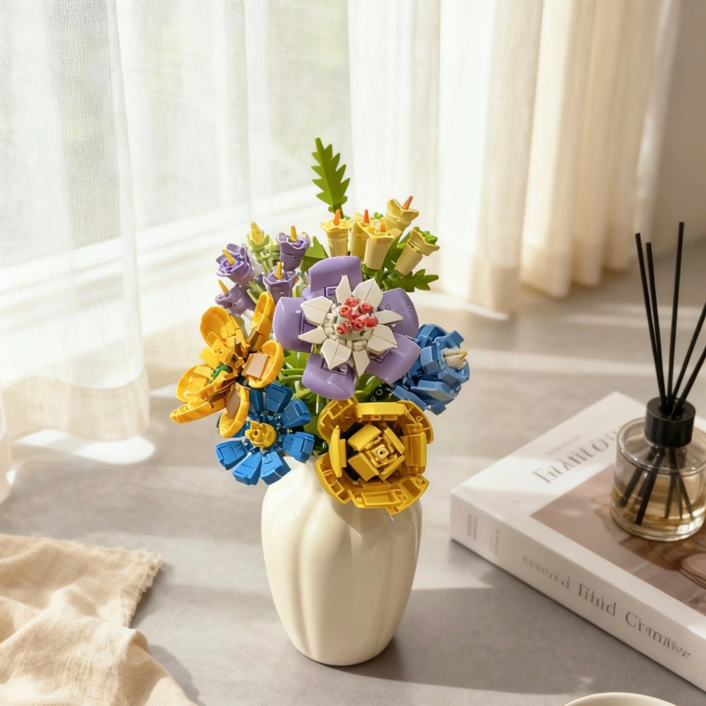 DIY Flower Bouquet Building Blocks with Vase – Eternal Bloom Gift for Christmas & Home Décor - Get Photo Blanket