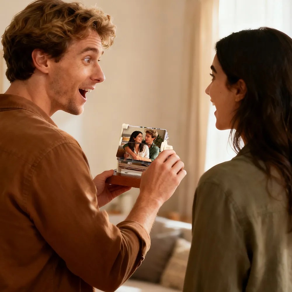 Personalized Flip Book Custom Calendar Flip Book Rotating Photo Album Gift for Her/Him, Memories in Motion Flipbook