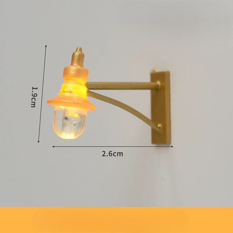 Wall Light 1:87 Scale Microstellroom Ornament Lamp Miniature Table Courtyard Micro Landscape Scenes Decoration Supplies - Bronze, 2.3x1.8cm