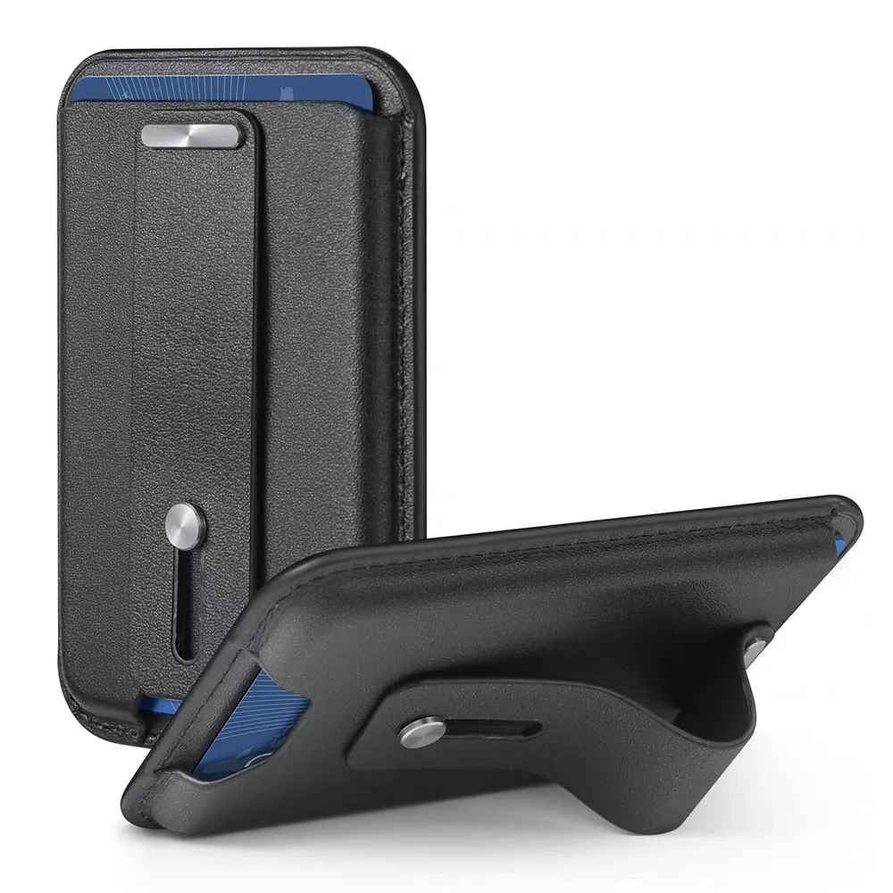 Premium Magnetic Leather Card Holder For iPhone Strong Magnet MagSafe Wallet
