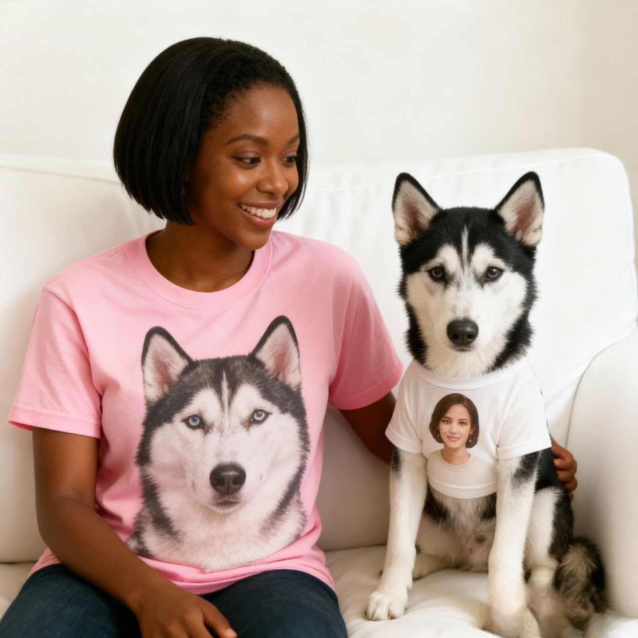 Custom Pet Matching Shirt with Pet Parents Perfect Christmas Gift for Pet Lovers - Get Photo Blanket