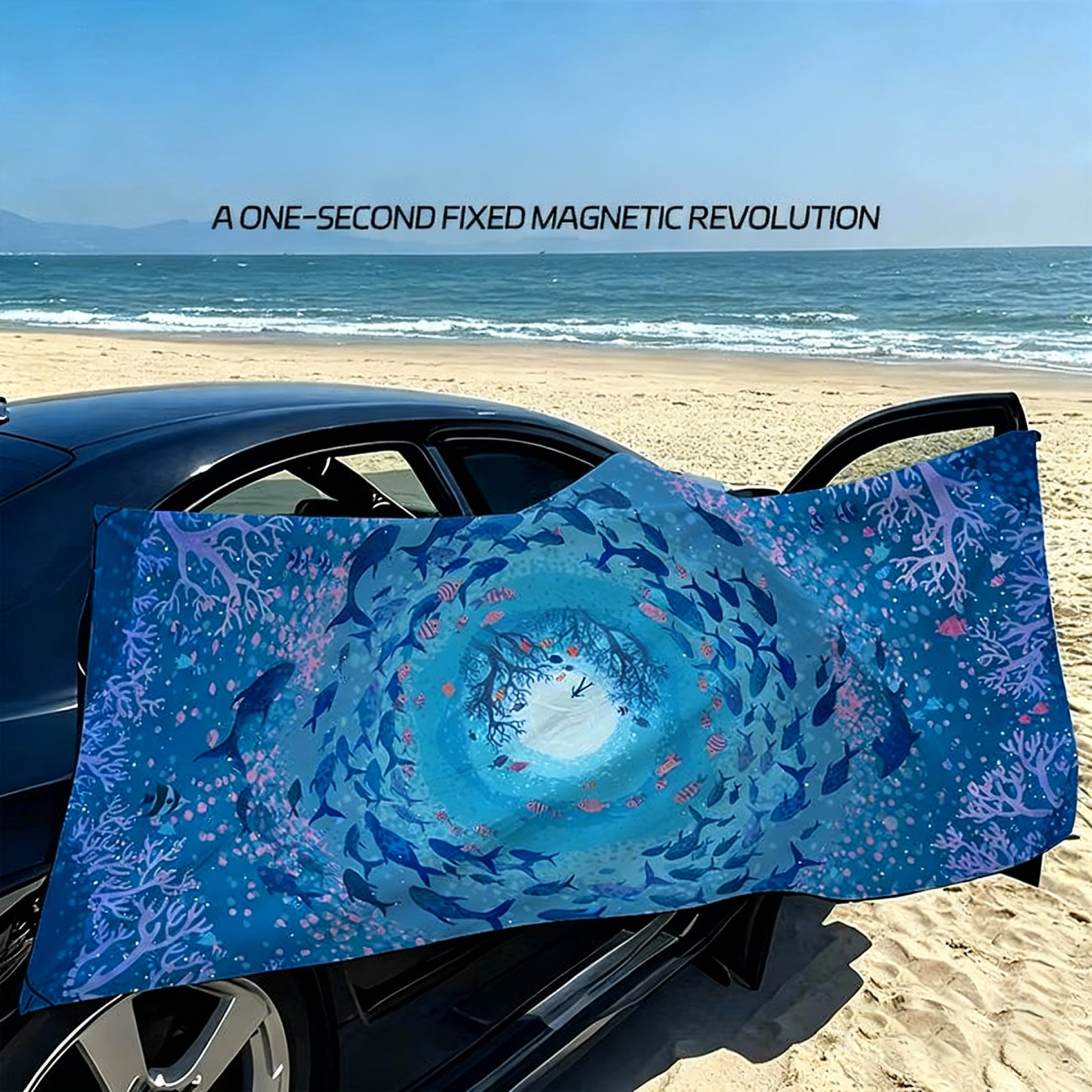 Magnetic Beach Towel with Hawaiian Design – Sand-Free & Quick-Dry - Get Photo Blanket