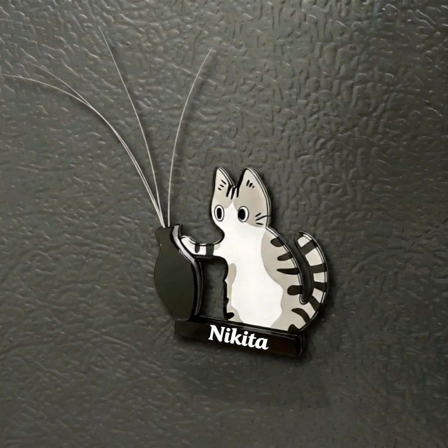 Handmade Cat Whisker Collector – Acrylic Magnetic Fridge Holder | Mini Keepsake, Pet Memorial Keepsake, Gift for Cat Lovers - Get Photo Blanket