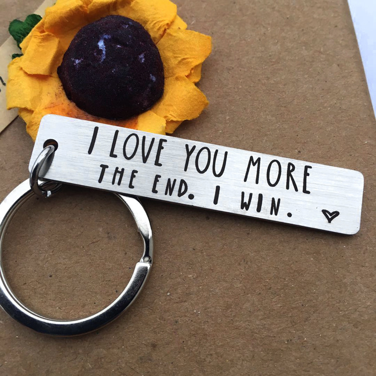 "I Love You More The End I Win"Funny Birthday Keychain-- A personalised gift for him/her