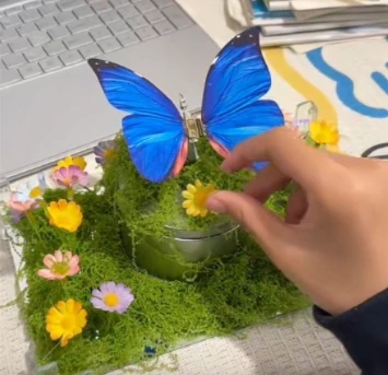 Butterfly Forest Night Light DIY Kit Handmade Ambient Bedroom Lamp, Romantic Gift for Girlfriend