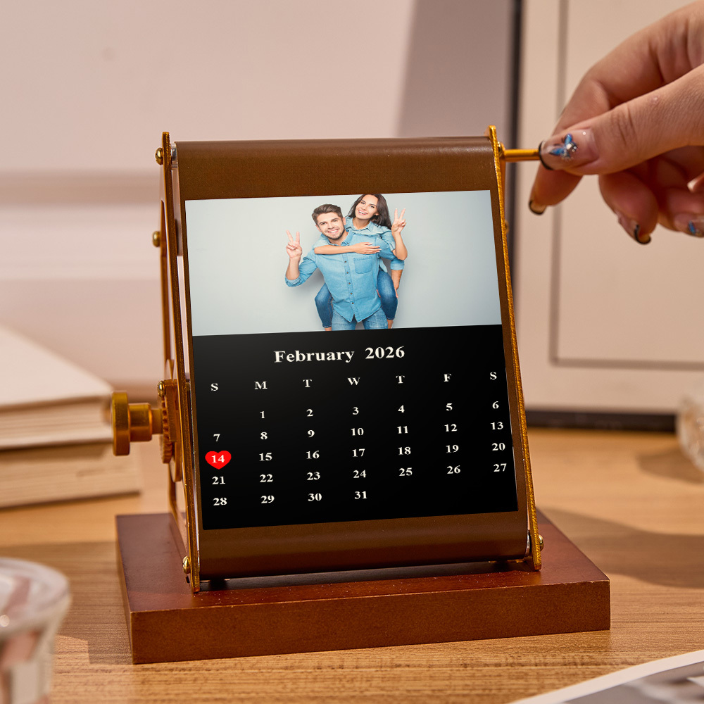 Personalized Flip Book Custom Calendar Flip Book Rotating Photo Album Gift for Her/Him, Memories in Motion Flipbook