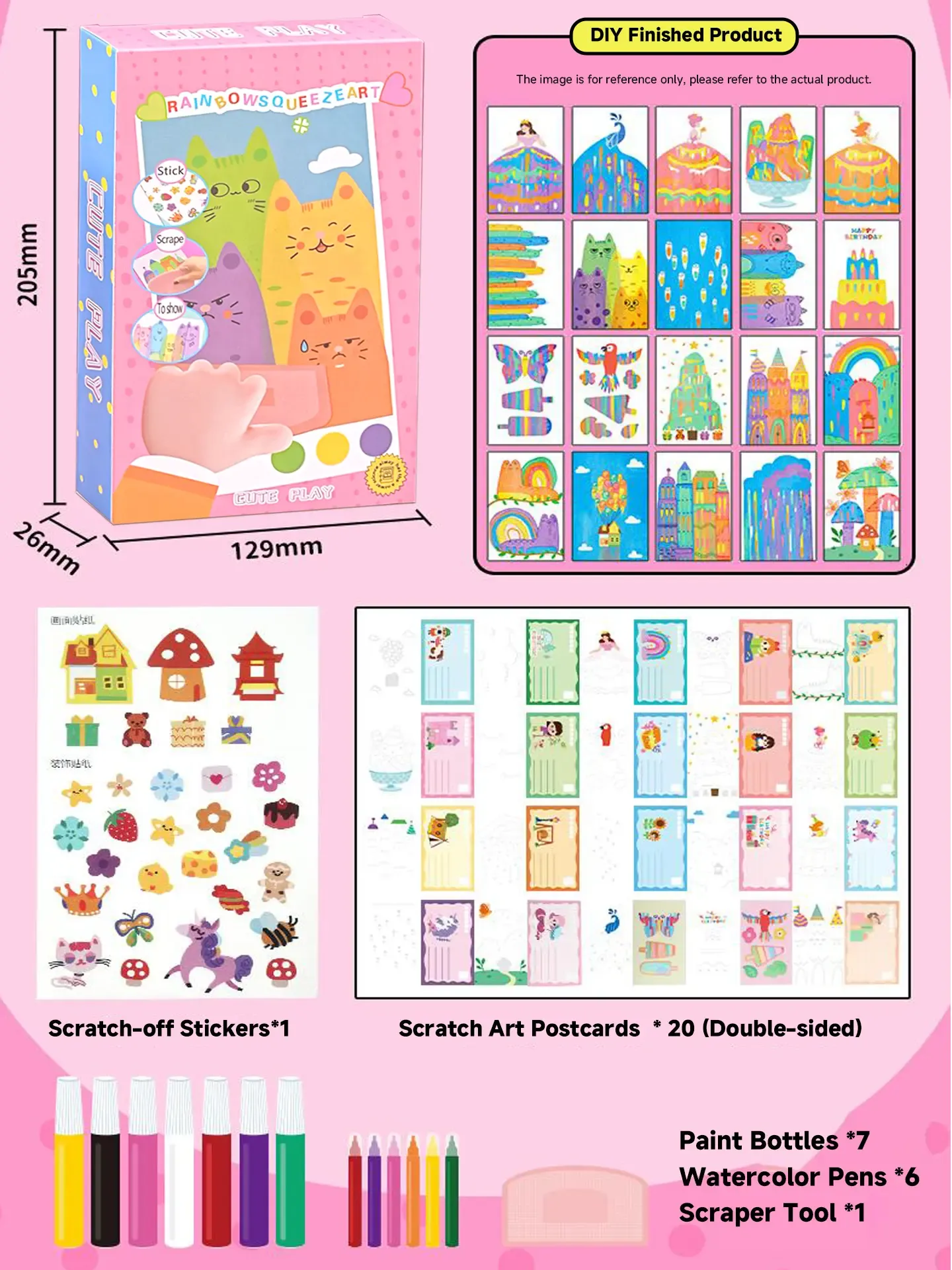 DIY Art Kit Creative Scratch Color Art Set for Kids Perfect for DIY Art Gifts